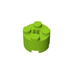 Brick Round 2 x 2 with Axle Hole #6143 - 119-Lime