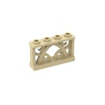 Fence Ornamented 1 x 4 x 2 with 4 Studs #19121 - 5-Tan