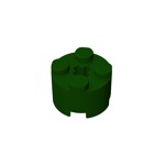 Brick Round 2 x 2 with Axle Hole #6143 - 141-Dark Green