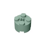 Brick Round 2 x 2 with Axle Hole #6143 - 151-Sand Green