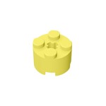 Brick Round 2 x 2 with Axle Hole #6143 - 226-Bright Light Yellow