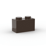 Brick 1 x 2 without Bottom Tube #3065 - 308-Dark Brown