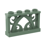 Fence Ornamented 1 x 4 x 2 with 4 Studs #19121 - 151-Sand Green