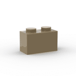 Brick 1 x 2 without Bottom Tube #3065 - 138-Dark Tan