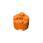 Brick Round 2 x 2 with Axle Hole #6143 - 106-Orange