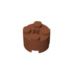 Brick Round 2 x 2 with Axle Hole #6143 - 38-Dark Orange