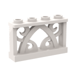 Fence Ornamented 1 x 4 x 2 with 4 Studs #19121 - 1-White