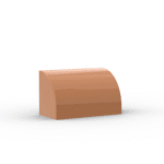 Brick Curved 1 x 2 x 1 No Studs #37352 - 312-Medium Dark Flesh