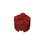 Brick Round 2 x 2 with Axle Hole #6143 - 154-Dark Red