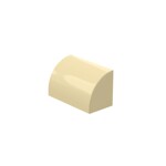 Brick Curved 1 x 2 x 1 No Studs #37352 - 5-Tan