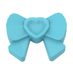 Headwear Accessory Bow with Heart, Long Ribbon and Pin #11618 - 322-Medium Azure