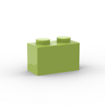 Brick 1 x 2 without Bottom Tube #3065 - 119-Lime