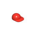 Minifig Hat / Cap Short Curved Peak #86035 - 21-Red