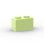 Brick 1 x 2 without Bottom Tube #3065 - 326-Yellowish Green