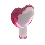 Rock - Heart Jewel with Shaft #15745 - 113-Trans-Dark Pink