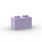 Brick 1 x 2 without Bottom Tube #3065 - 325-Lavender