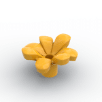 Plant, Flower, Minifig Accessory with 7 Thick Petals and Pin #32606 - 191-Bright Light Orange