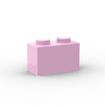 Brick 1 x 2 without Bottom Tube #3065 - 222-Bright Pink