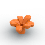 Plant, Flower, Minifig Accessory with 7 Thick Petals and Pin #32606 - 106-Orange