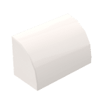 Brick Curved 1 x 2 x 1 No Studs #37352 - 1-White