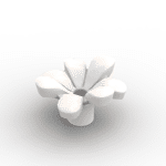 Plant, Flower, Minifig Accessory with 7 Thick Petals and Pin #32606 - 1-White