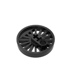 Train Wheel RC Train, Spoked with Technic Axle Hole and Counterweight, 30 mm diameter - Blind Driver #85558  - 26-Black