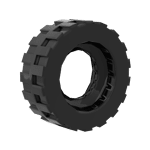 Tire 17.5mm D. x 6mm With Shallow Staggered Treads - Band Around Center Of Tread #92409 - 26-Black