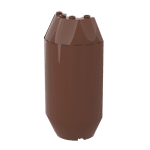 Cylinder Half 4 x 6 x 13 with 1 x 2 Cutout #92591 - 192-Reddish Brown