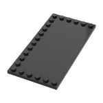 Plate Special 6 x 12 with Studs on 3 Edges #6178 - 26-Black