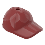 Minifig Hat / Cap Short Curved Bill with Seams and Hole on Top #11303 - 154-Dark Red