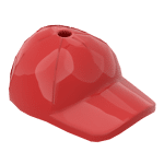 Minifig Hat / Cap Short Curved Bill with Seams and Hole on Top #11303 - 21-Red