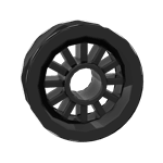 Wheel Spoked 2 x 2 With Pin Hole #30155 - 26-Black