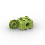 Technic Brick Special 2 x 2 with Pin Hole, Rotation Joint Ball Half - Vertical Side #48171 - 119-Lime