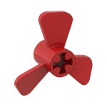 Propeller 3 Blade 3 Diameter with Axle Cross #6041 - 21-Red