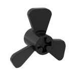 Propeller 3 Blade 3 Diameter with Axle Cross #6041 - 26-Black