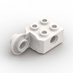 Technic Brick Special 2 x 2 with Pin Hole, Rotation Joint Ball Half - Vertical Side #48171 - 1-White