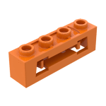 Launcher, Brick Special 1 x 4 with Inside Clips (Disk Shooter) with Recessed Center 2 Studs #16968 - 106-Orange