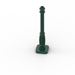 Lamp Post with 4 Base Flutes 2 x 2 x 7 #11062 - 141-Dark Green