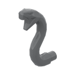 Animal, Snake Head with Open Mouth, Fangs and Curved Neck with Bar #28588 - 199-Dark Bluish Gray