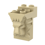 Brick Special 2 x 3 x 3 with Cutout and Lion Head Hollow Studs #30274 - 5-Tan