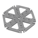 Technic Plate Rotor 6 Blade with Clip Ends Connected aka Water Wheel - Hollow Studs #64566 - 315-Flat Silver