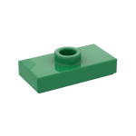 Plate, Modified 1 x 2 with 1 Stud, Jumper #3794  - 28-Green