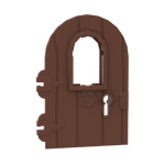 Door 1 x 4 x 6 Round Top with Window and Keyhole, Nonreinforced Edge #40241 - 192-Reddish Brown