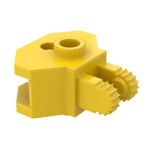 Hinge 1 x 2 Locking with 2 Fingers and Towball Socket, 9 Teeth #30396 - 24-Yellow