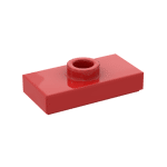 Plate, Modified 1 x 2 with 1 Stud, Jumper #3794  - 21-Red