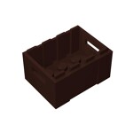 Container, Crate 3 x 4 x 1 2/3 with Handholds #30150 - 308-Dark Brown