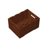 Container, Crate 3 x 4 x 1 2/3 with Handholds #30150 - 192-Reddish Brown