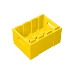 Container, Crate 3 x 4 x 1 2/3 with Handholds #30150 - 24-Yellow