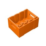 Container, Crate 3 x 4 x 1 2/3 with Handholds #30150 - 106-Orange