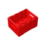 Container, Crate 3 x 4 x 1 2/3 with Handholds #30150 - 21-Red